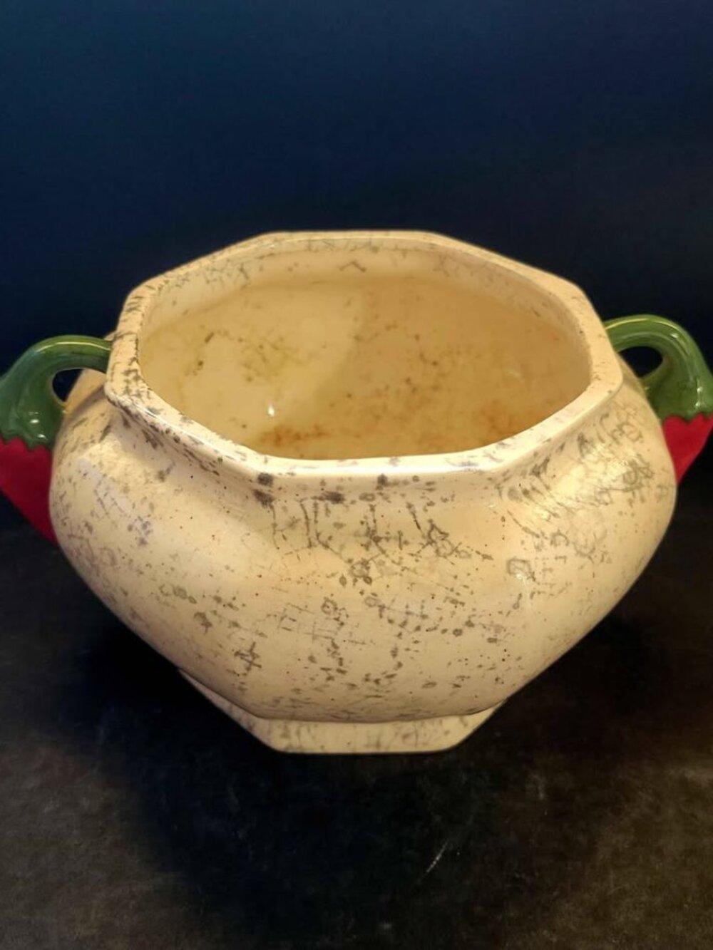 Vintage Ceramic Chili Pepper Salsa Bowl